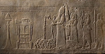 Relief Showing King pouring a LIbation (הגדל)
